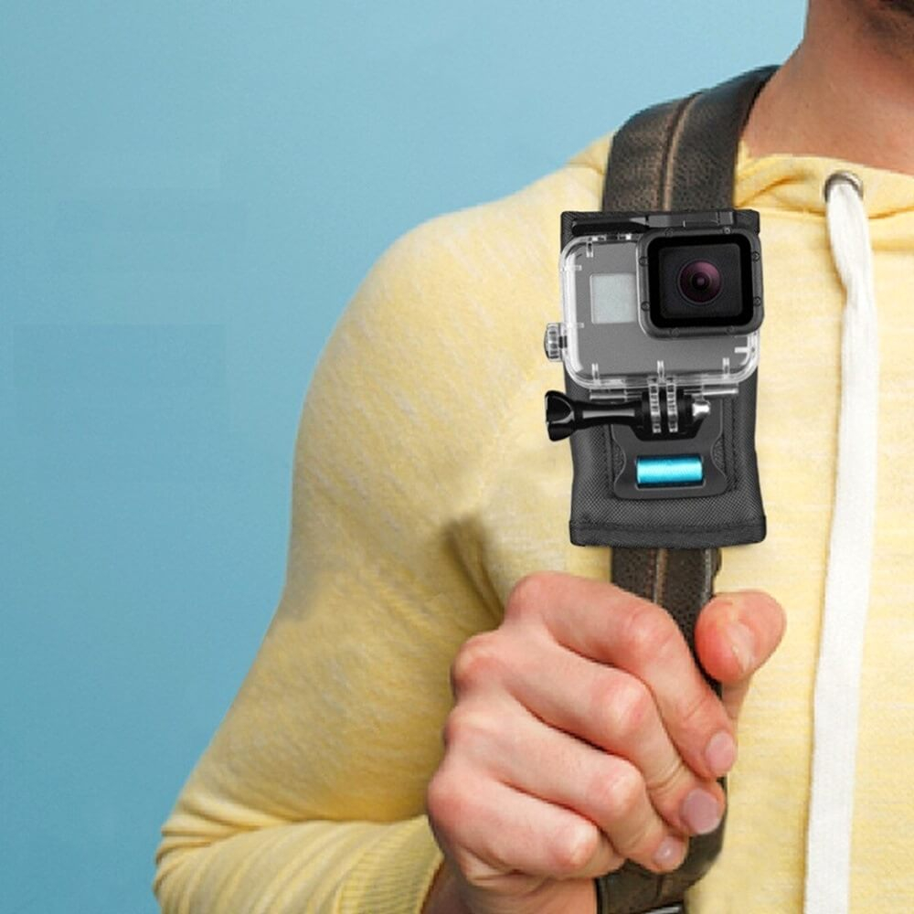 Suporte GoPro para Alça de Mochila com Adaptador Montagem 360º