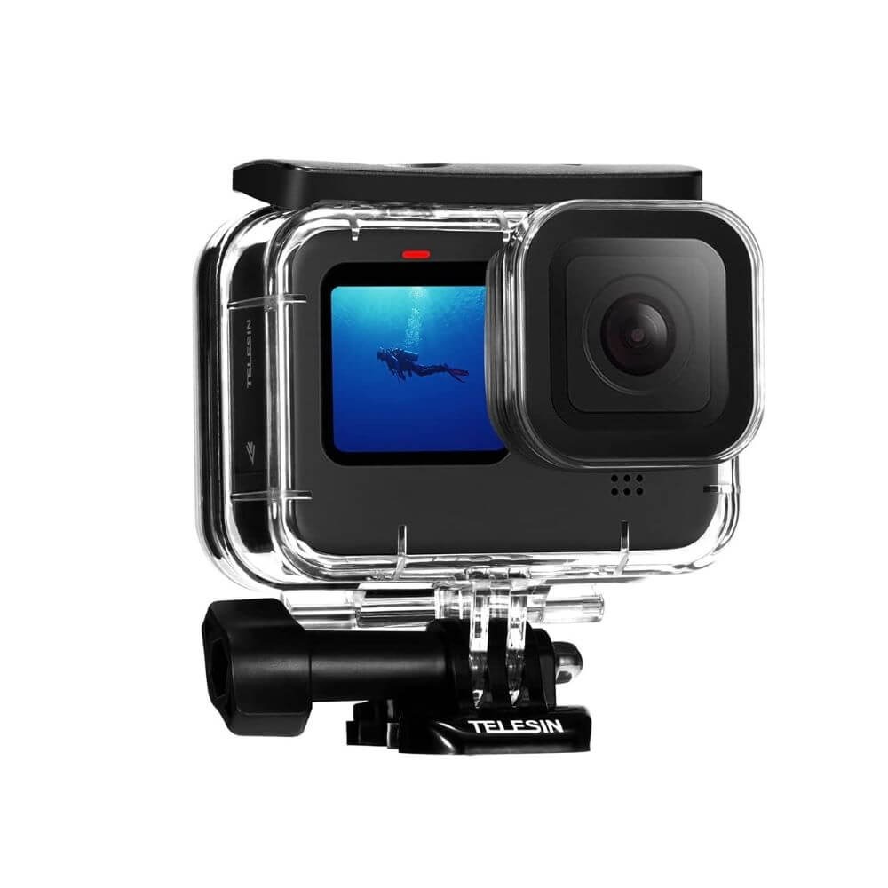 Kit Mergulho GoPro Hero 13 / 12 / 11 / 10 / 9 Black - Caixa Estanque + Filtros - Telesin