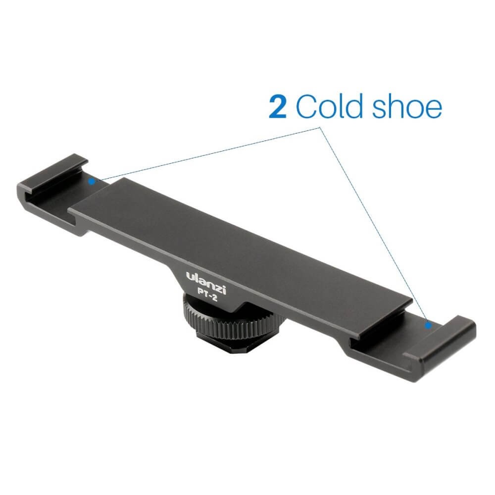 Suporte Extensor Duplo Adaptador de Sapata para Flash e Microfone - Ulanzi
