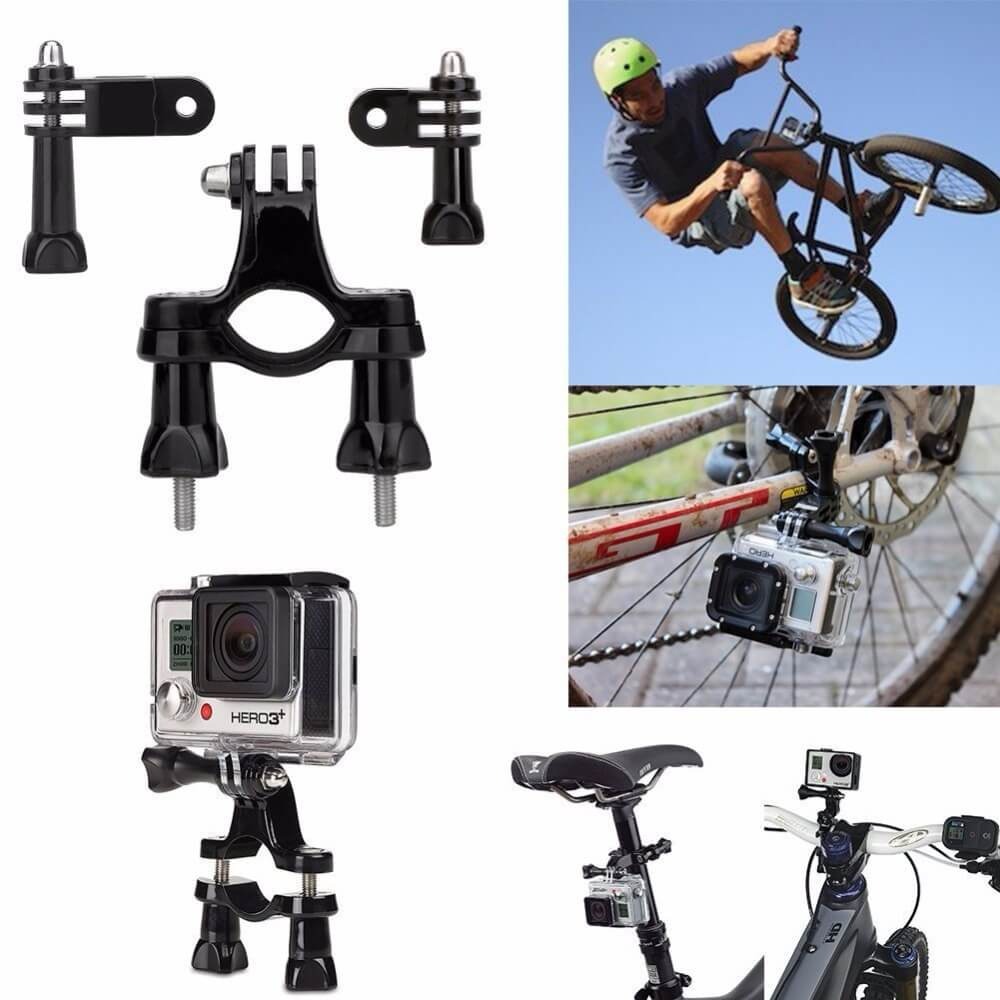 Suporte Articulado de Barras Guidão Bike Para GoPro e Câmeras Similares Suporte Articulado de Barras Guidão Bike Para GoPro e Câmeras Similares