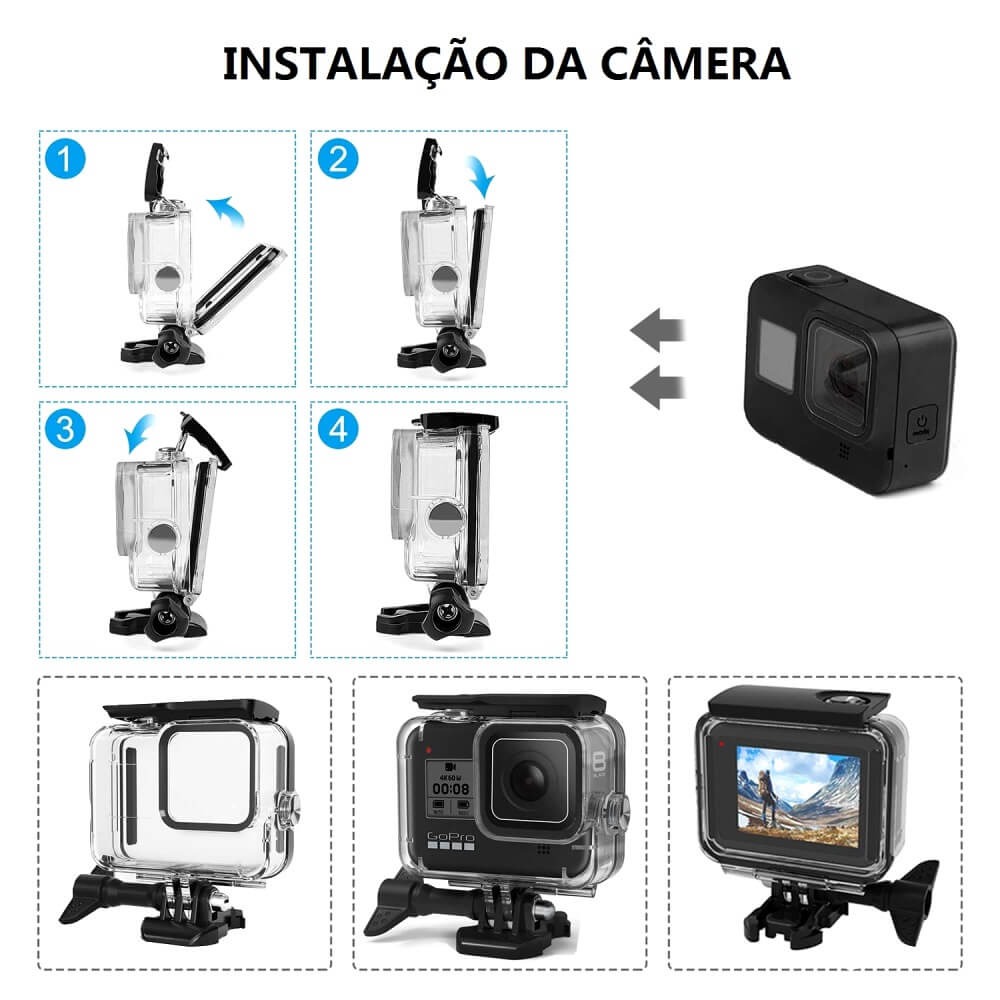 Caixa Estanque para GoPro Hero 8 Black 45m