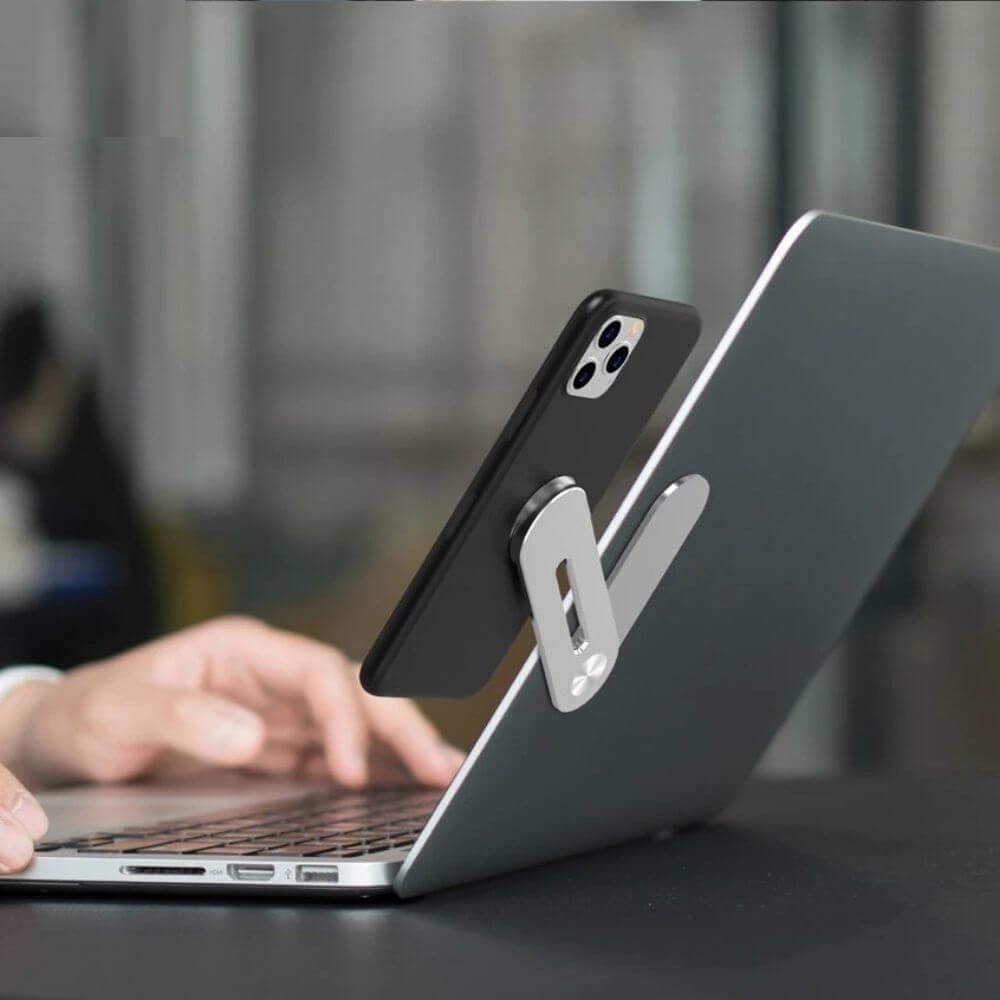 Suporte de Celular Magnético para Notebook em Alumínio