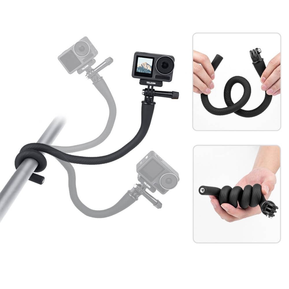 Suporte Haste Flexível para GoPro e Câmeras Similares - Telesin