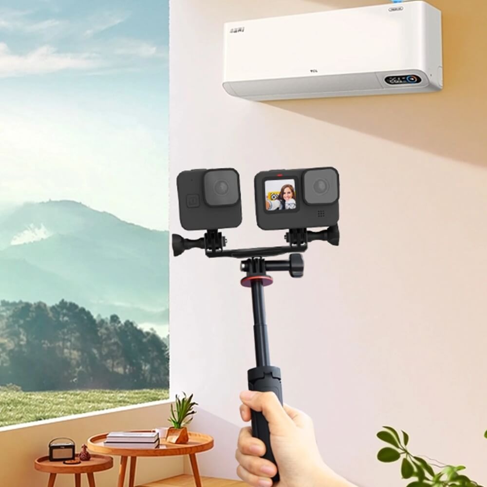 Suporte de Montagem Duplo em Alumínio para GoPro e Similares - FunPro