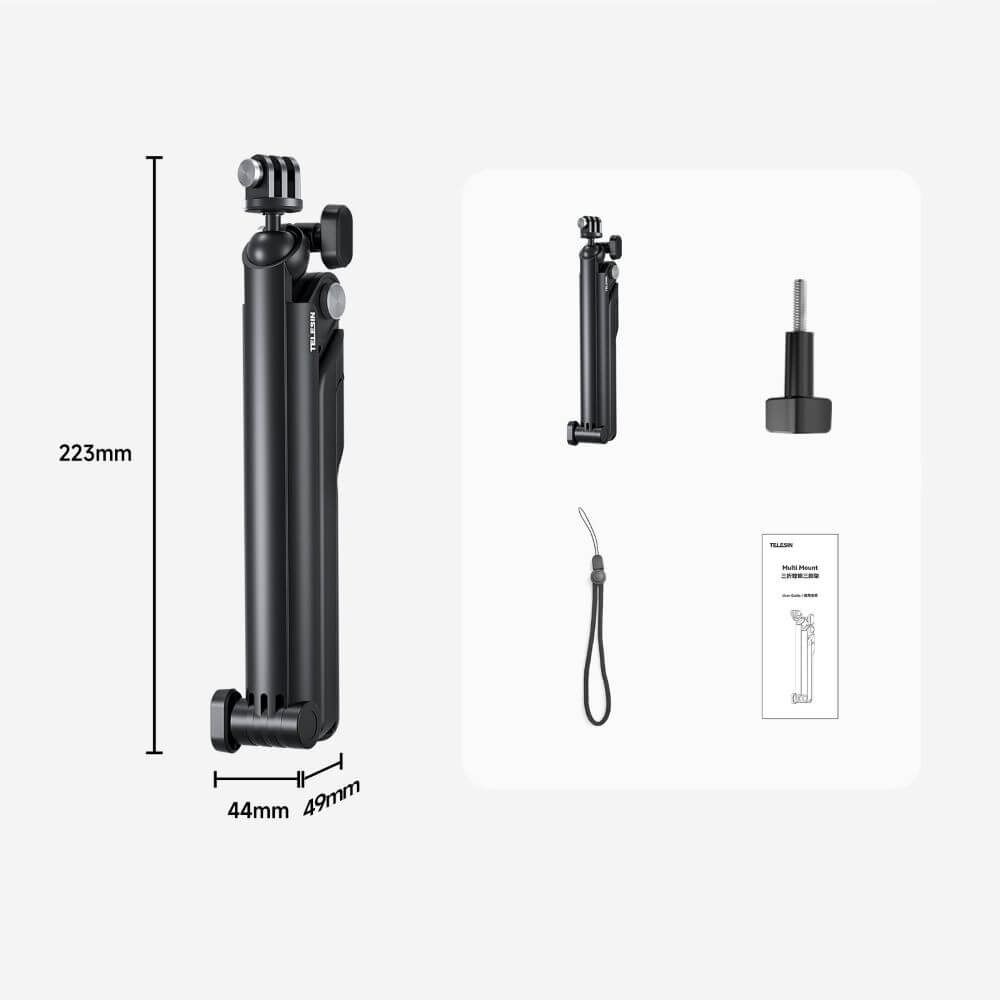 Bastão 3-Way para GoPro e Câmeras Similares - Telesin