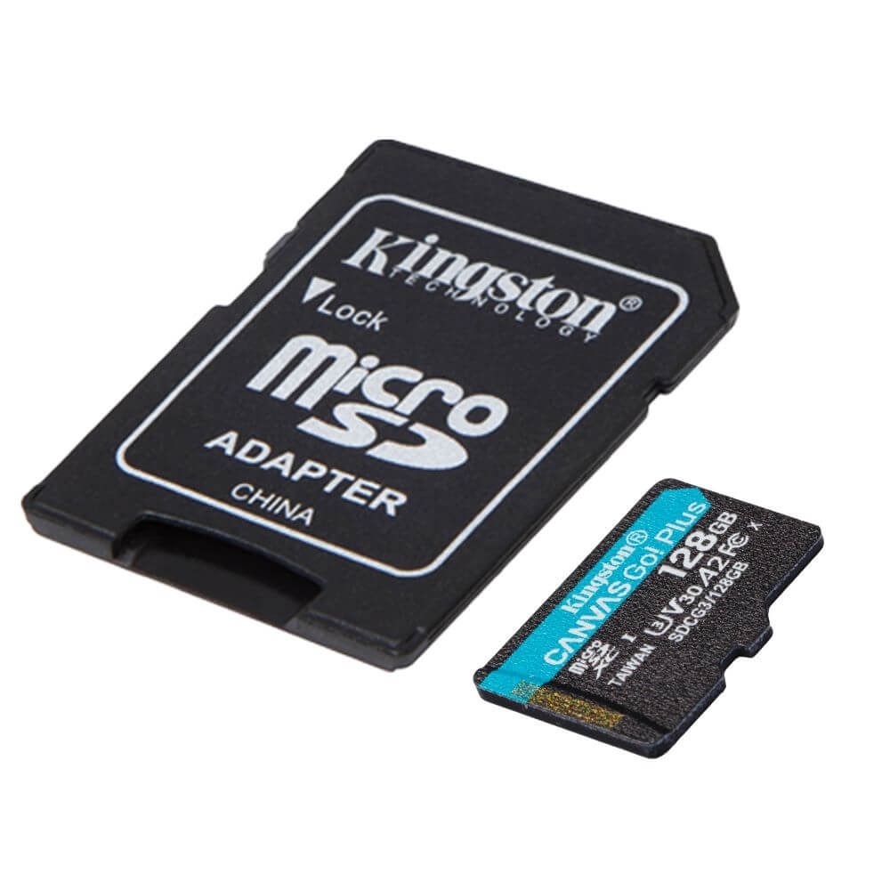 Cartão MicroSDXC 128GB Kingston Canvas Go! Plus UHS-I U3 V30 A2 170mb/s