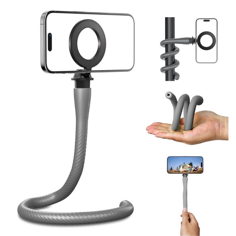 Braço Flexível Magnético para Celular - Telesin Cor Cinza