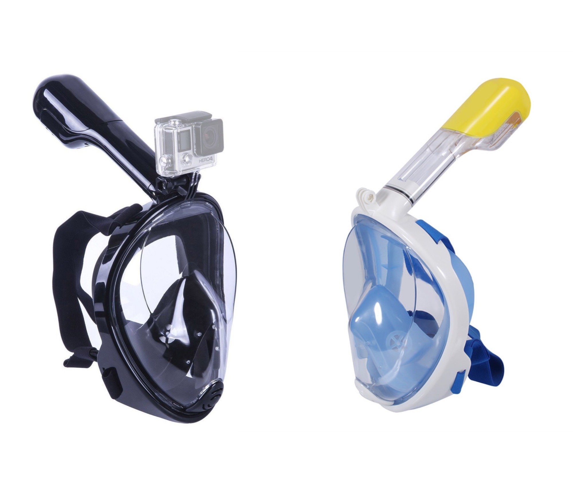 Máscara Mergulho Livre Snorkeling Full Face para GoPro Tamanho S/M