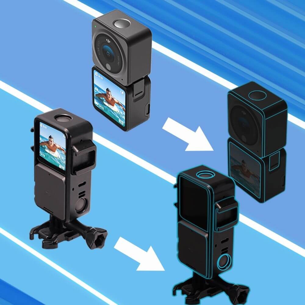 Suporte Frame de Plástico para DJI Action 2 (Combo) - Telesin