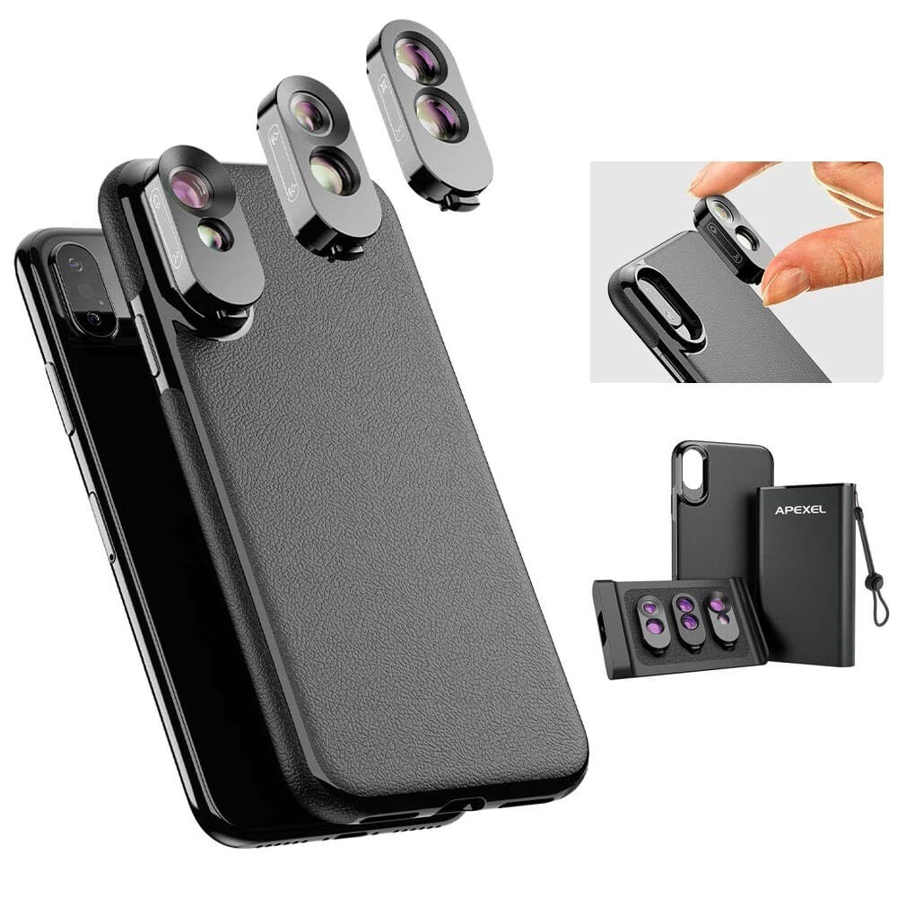 Kit de Lentes + Case para iPhone XS Max Apexel