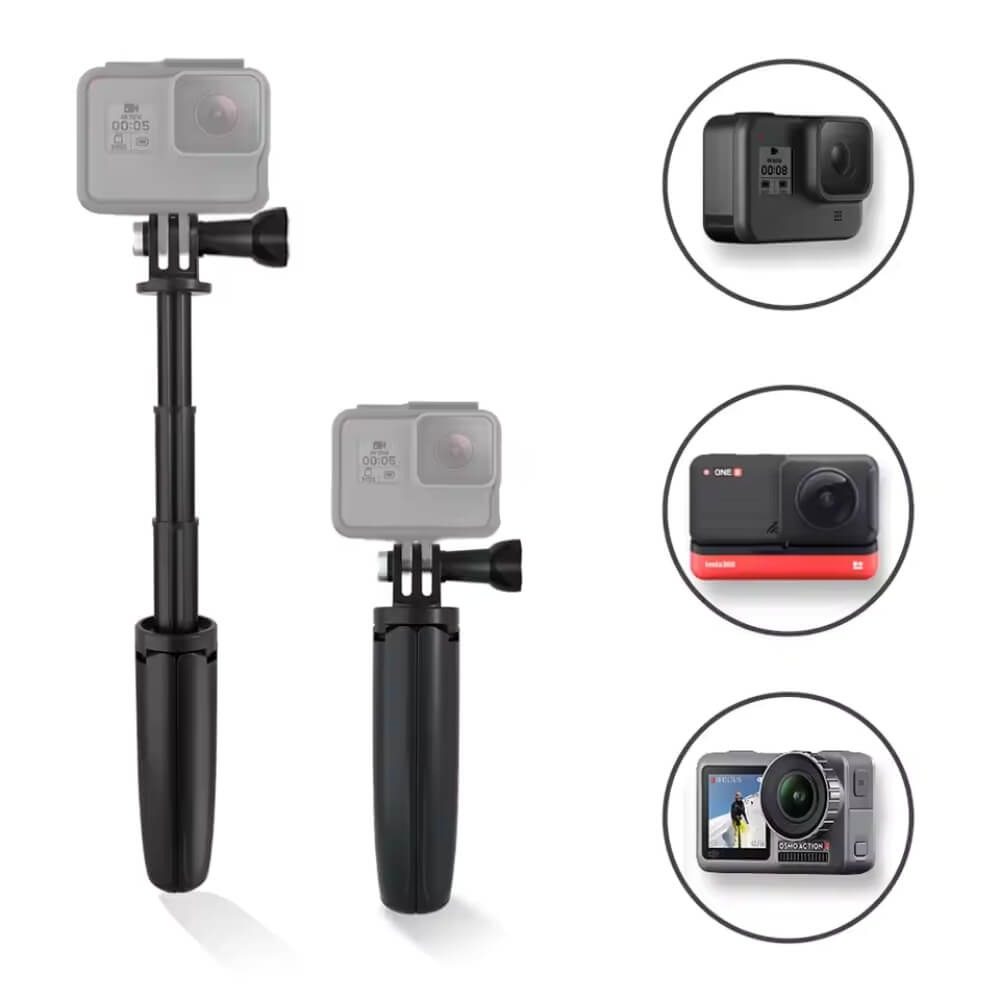 Mini Bastão e Tripé para GoPro e Câmeras Similares