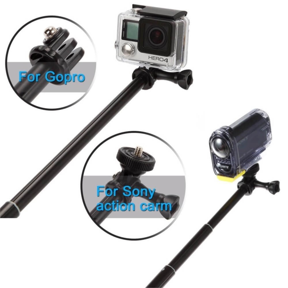 Bastão Extensor Para GoPro e Câmeras com Encaixe 1/4 Polegadas