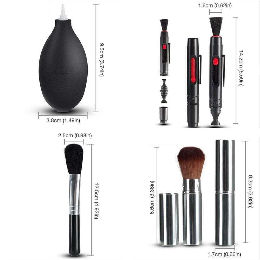 Kit de Acessórios de Limpeza para Lentes / Câmeras + Estojo