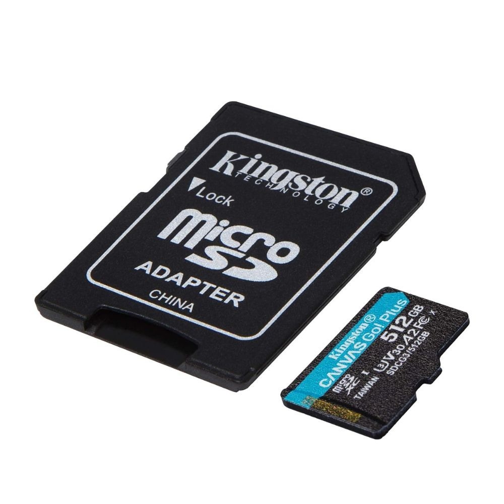 Cartão MicroSDXC 512GB Kingston Canvas Go! Plus UHS-I U3 V30 A2 170mb/s