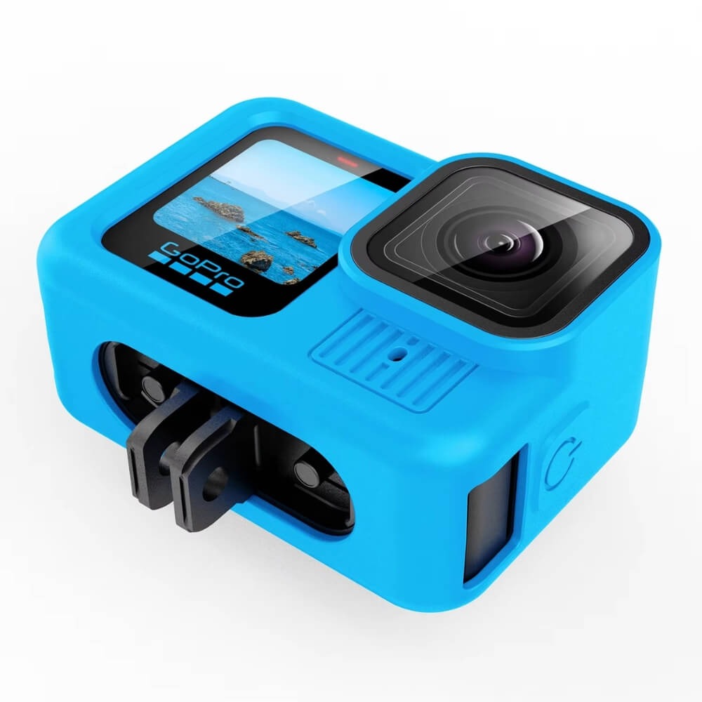 Capa de Silicone para GoPro Hero 13 Black + Tampa para Lente + Porta Cor: Azul