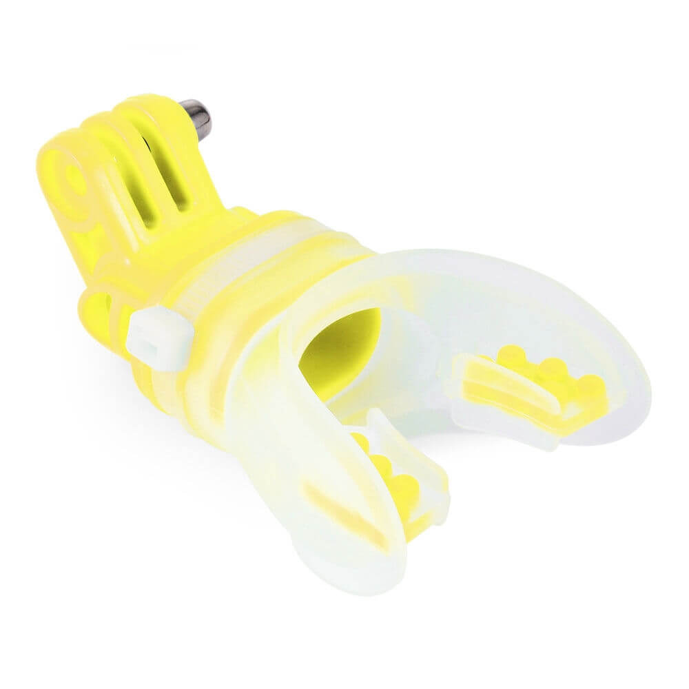 Suporte de Boca com Boia para GoPro e Câmeras Similares - Telesin Cor Amarelo