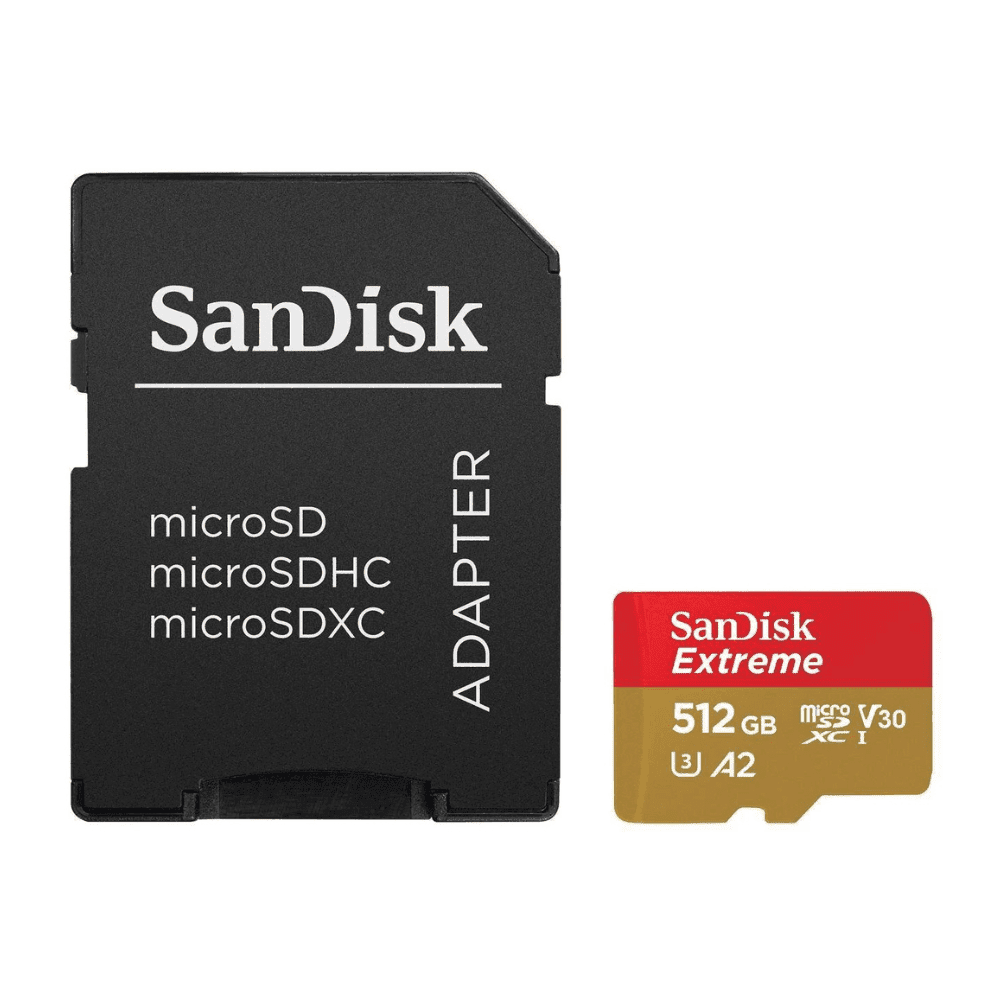 Cartão de Memória 512GB SanDisk Extreme MicroSDXC 190MB/s UHS-I V30 U3 A2