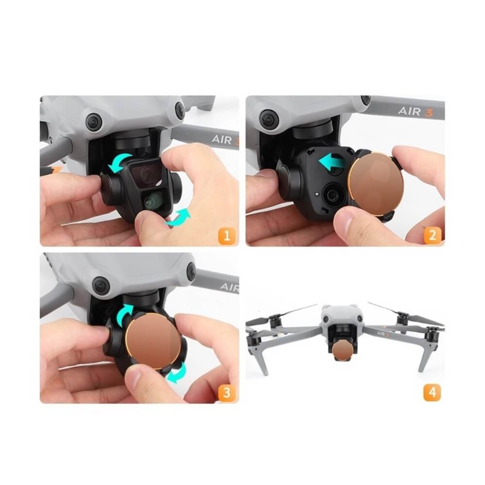 Kit de Filtros ND8/ND16/ND32/ND64 para Drone DJI Air 3 - Sunnylife