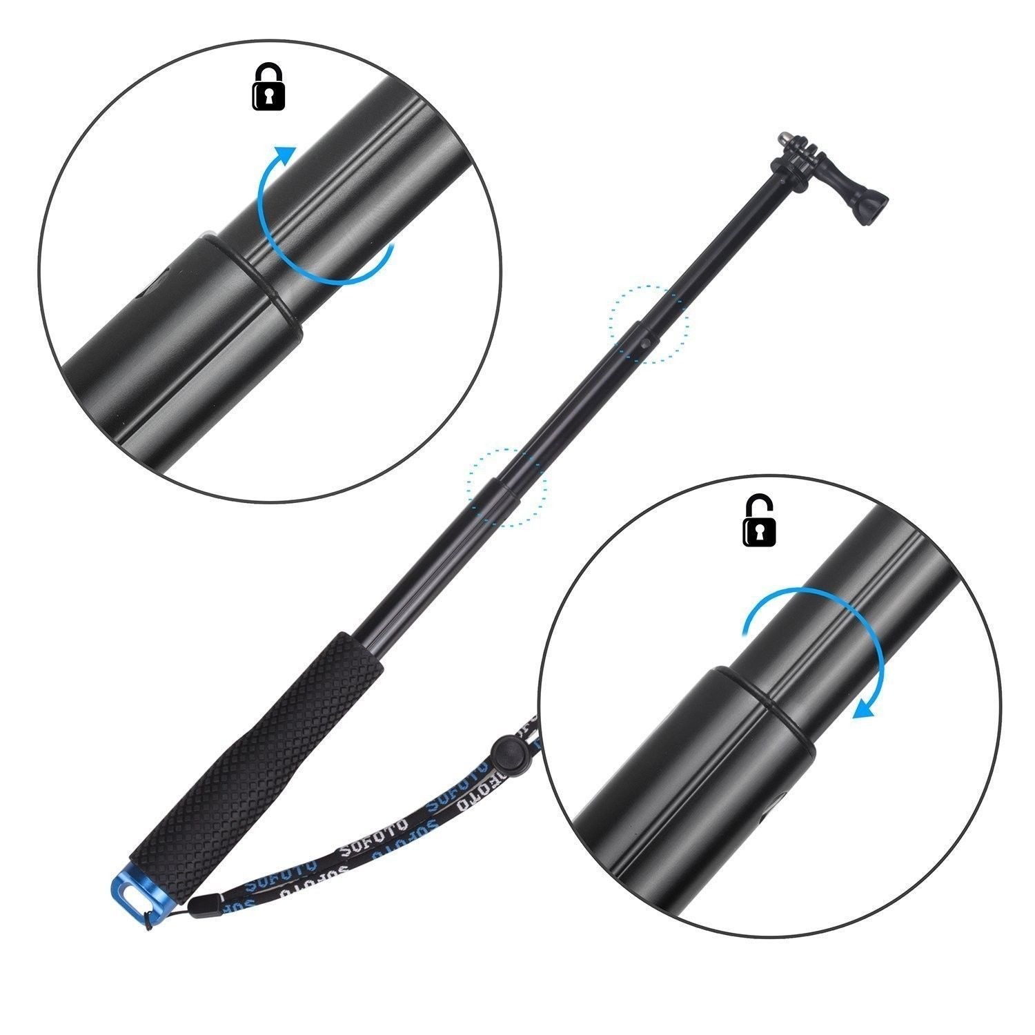 Bastão Extensor Para GoPro e Câmeras Similares em Alumínio