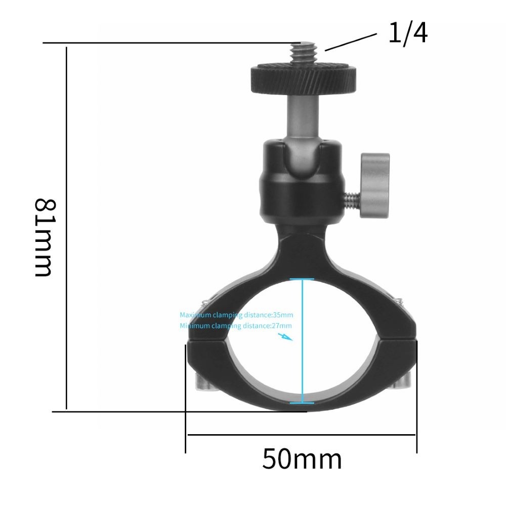 Suporte Bike em Alumínio para Câmeras com Ball Head 360º