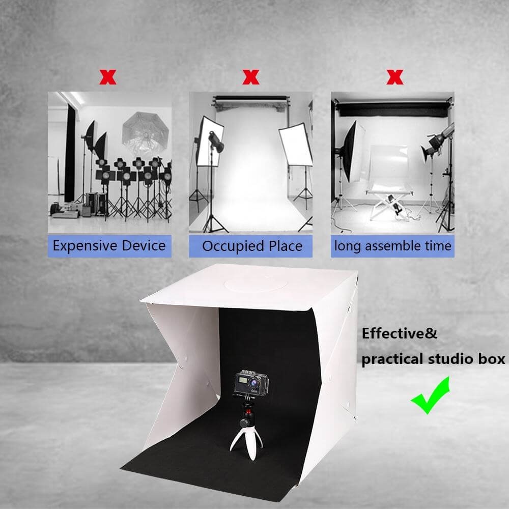 Mini Estúdio Fotográfico Portátil 30cm com Luzes de LED