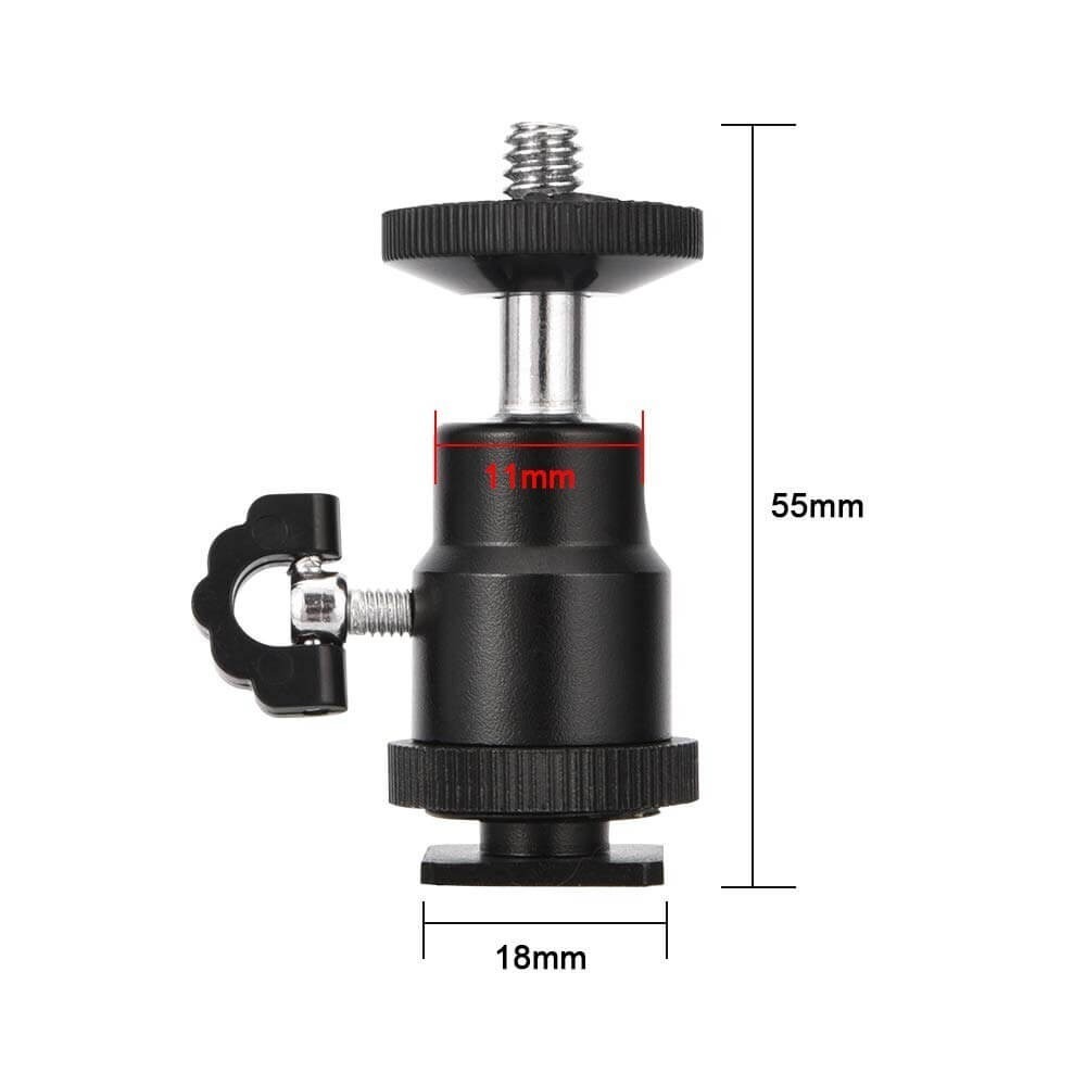 Adaptador Giratório Ball Head com Encaixe Sapata e 1/4 Polegadas