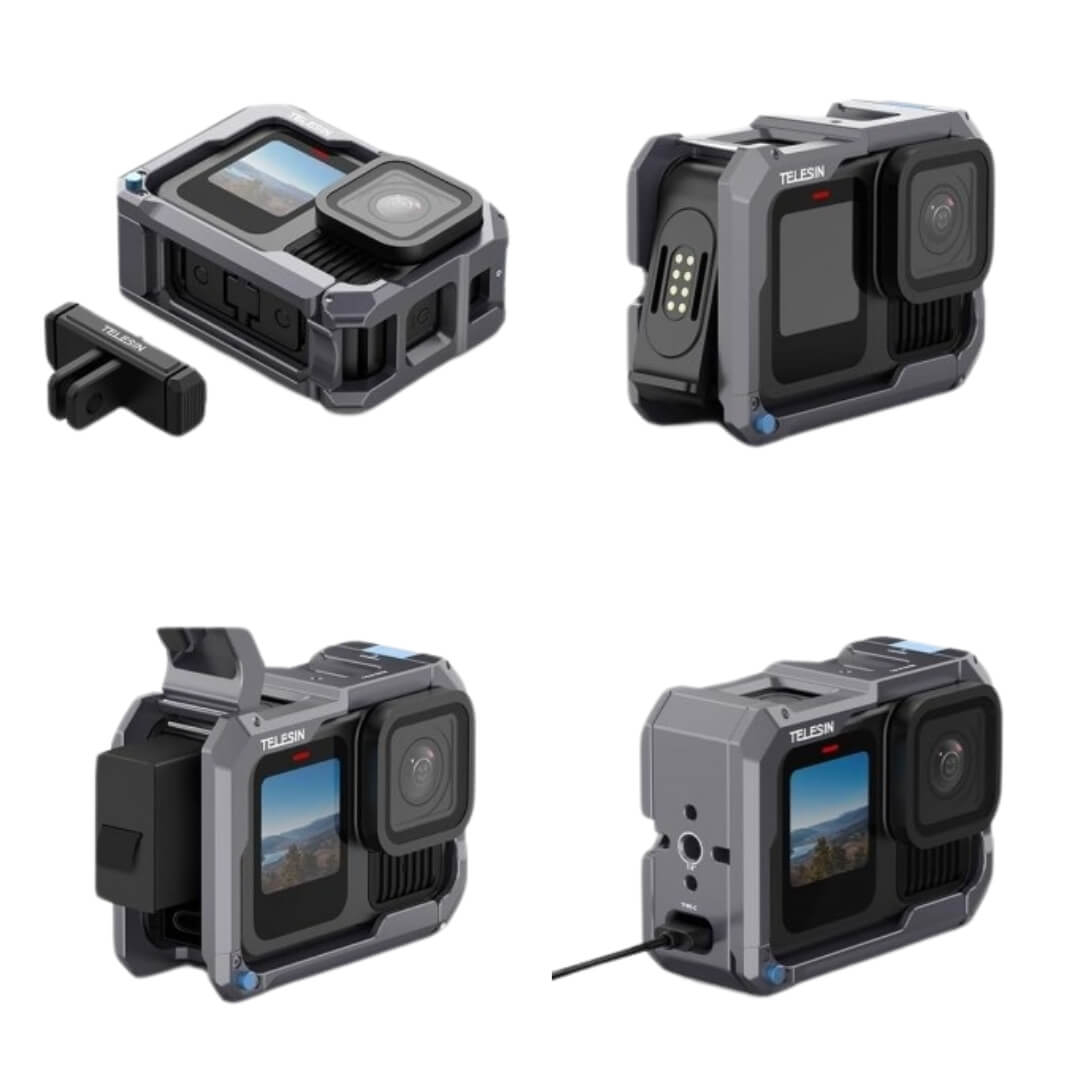 Suporte Frame Alumínio para GoPro Hero 13/12/11/10/9 Black - Telesin