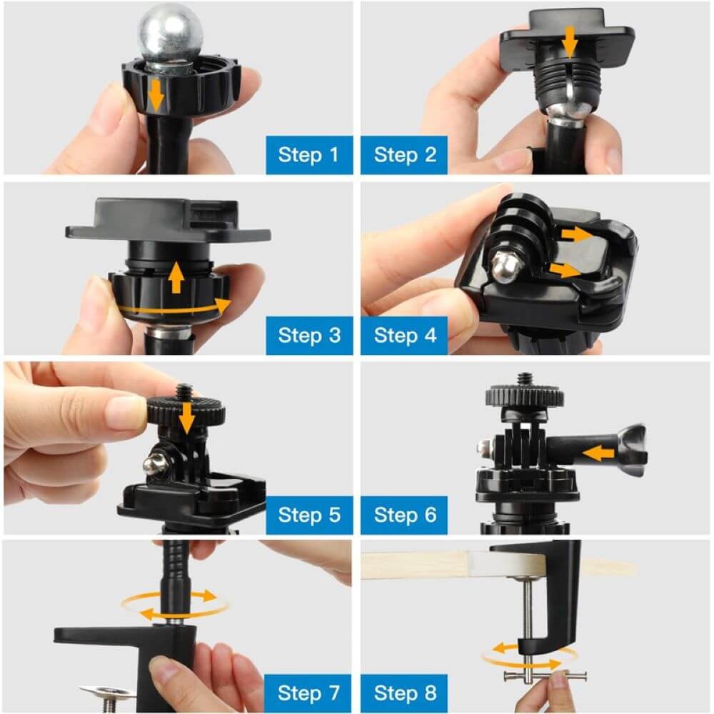 Suporte com Haste Articulável para GoPro e Câmeras Similares