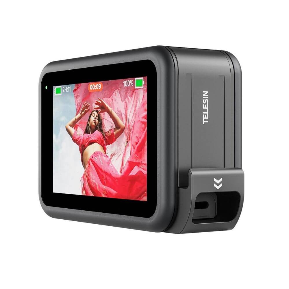 Porta Lateral para GoPro Hero 13 / 12 / 11 / 10 / 9 Black com Abertura - Telesin