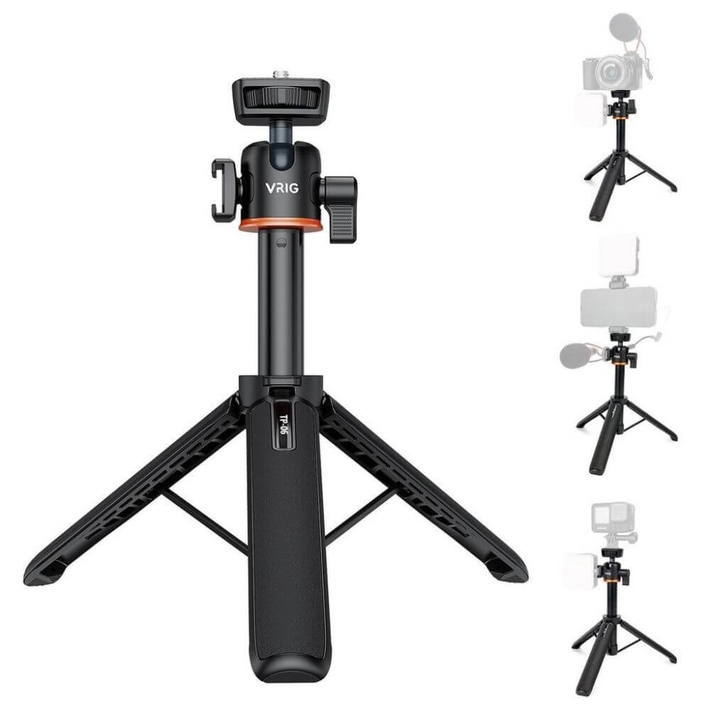 Tripé e Bastão Extensível para Câmera Mirroless e Compactas - VRIG