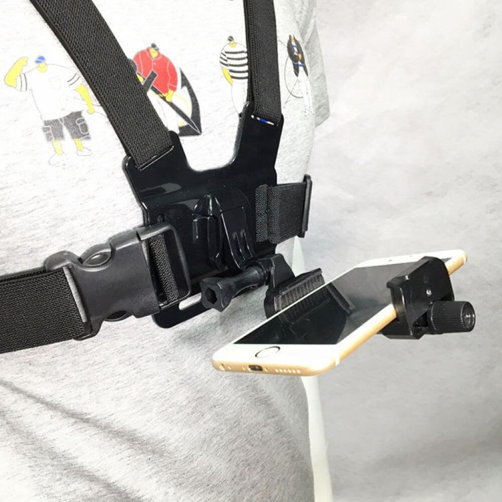 Suporte de Peito para Celular e Câmeras GoPro (2 em 1)