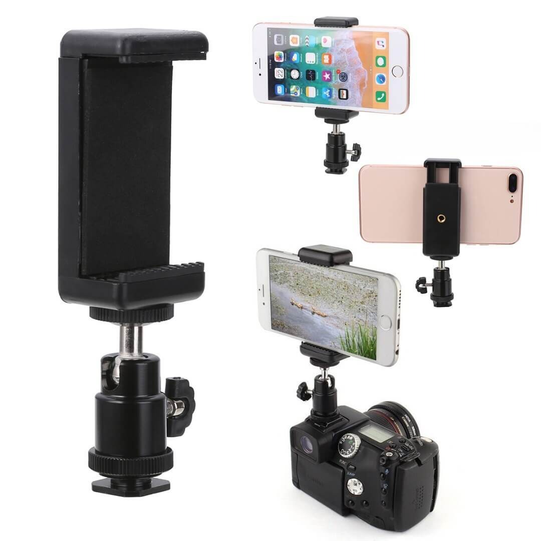 Adaptador Giratório Ball Head com Encaixe Sapata e 1/4 Polegadas