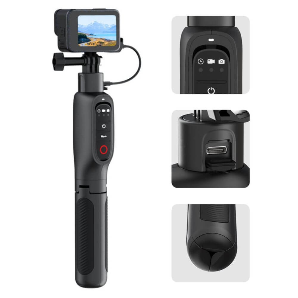 Bastão Extensor com Power Bank Integrado 5000mAh para GoPro - Telesin