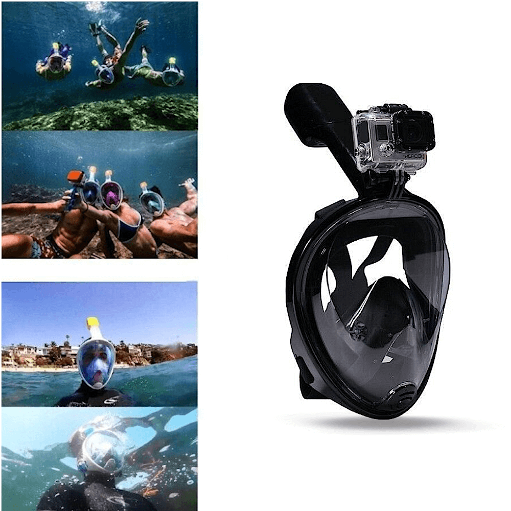 Máscara Mergulho Livre Snorkeling Full Face para GoPro Tamanho S/M