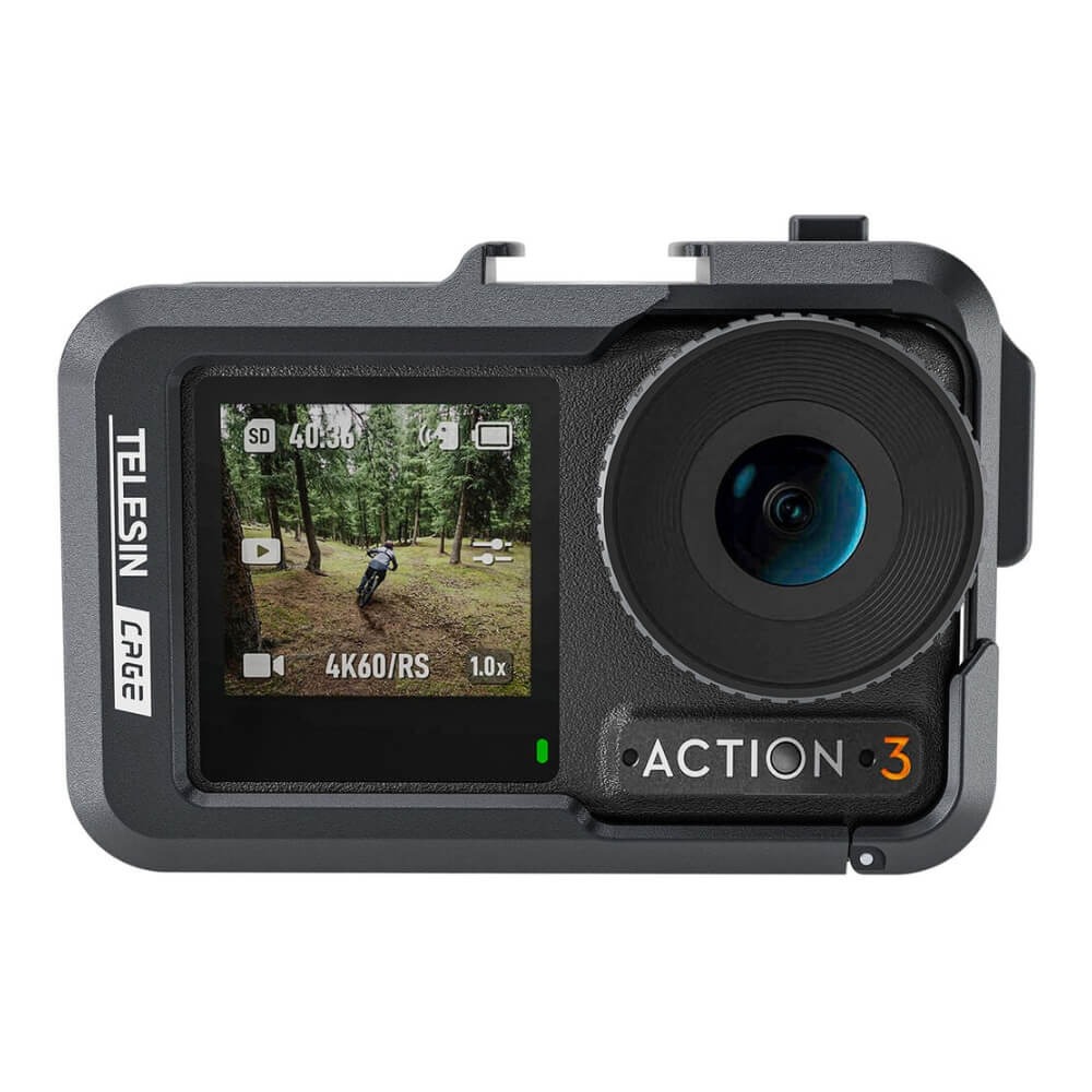 Suporte Frame em Alumínio para Câmera DJI Osmo Action 3 / 4 / 5 Pro - Telesin