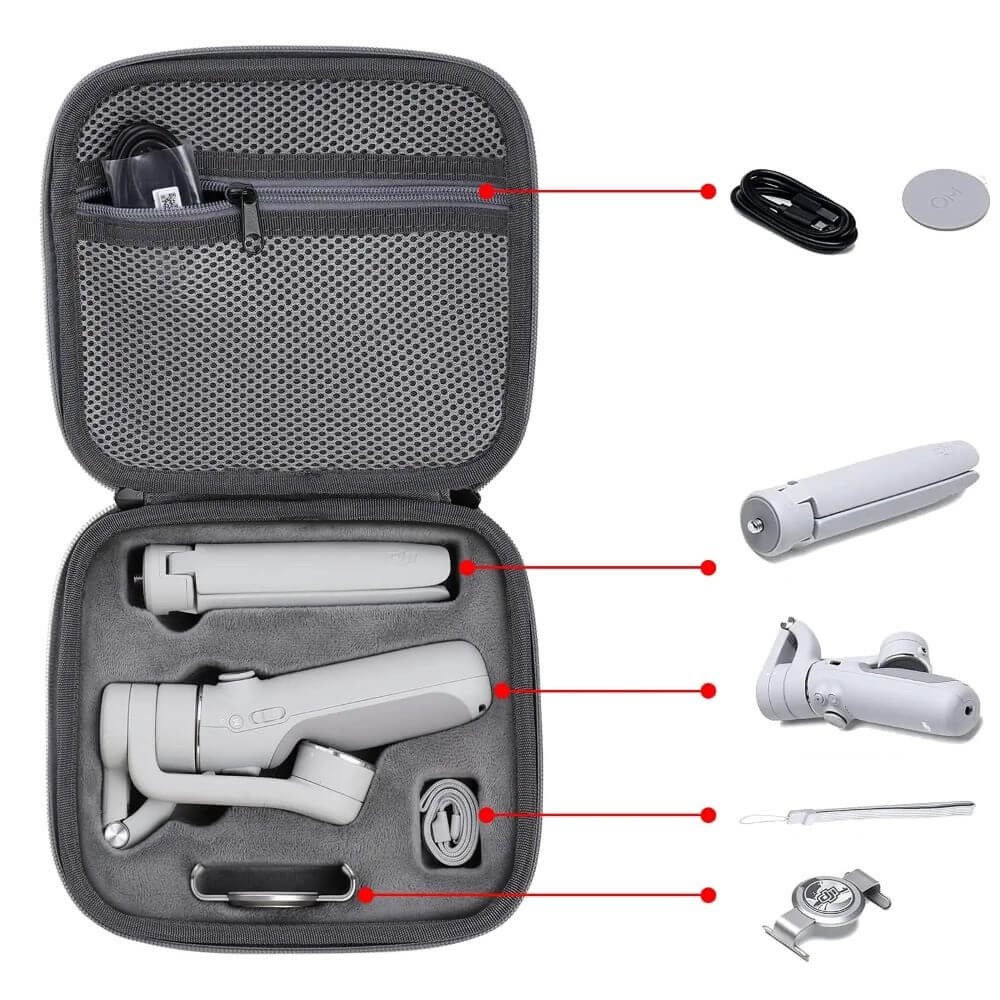 Case Maleta para DJI Osmo Mobile 5 e Acessórios - Cor Cinza