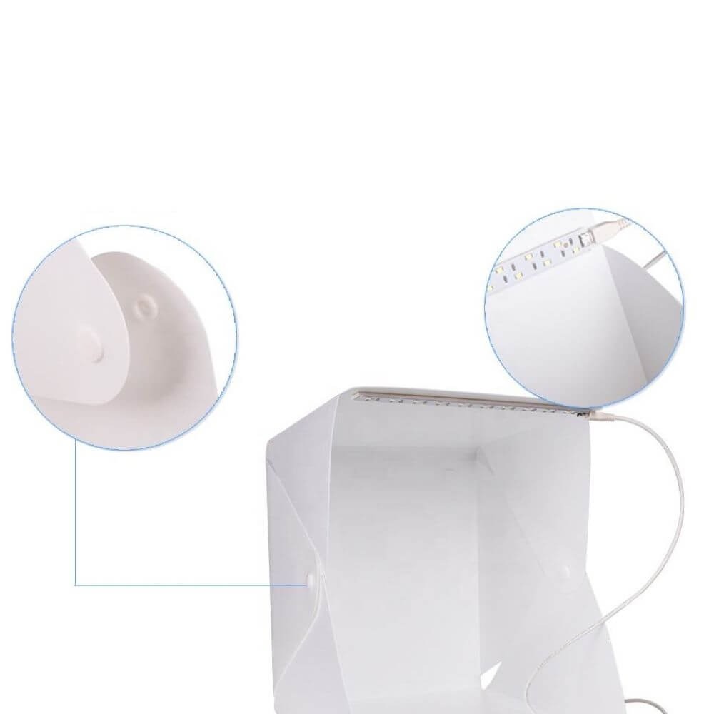Mini Estúdio Fotográfico Portátil 20cm com Luzes de LED
