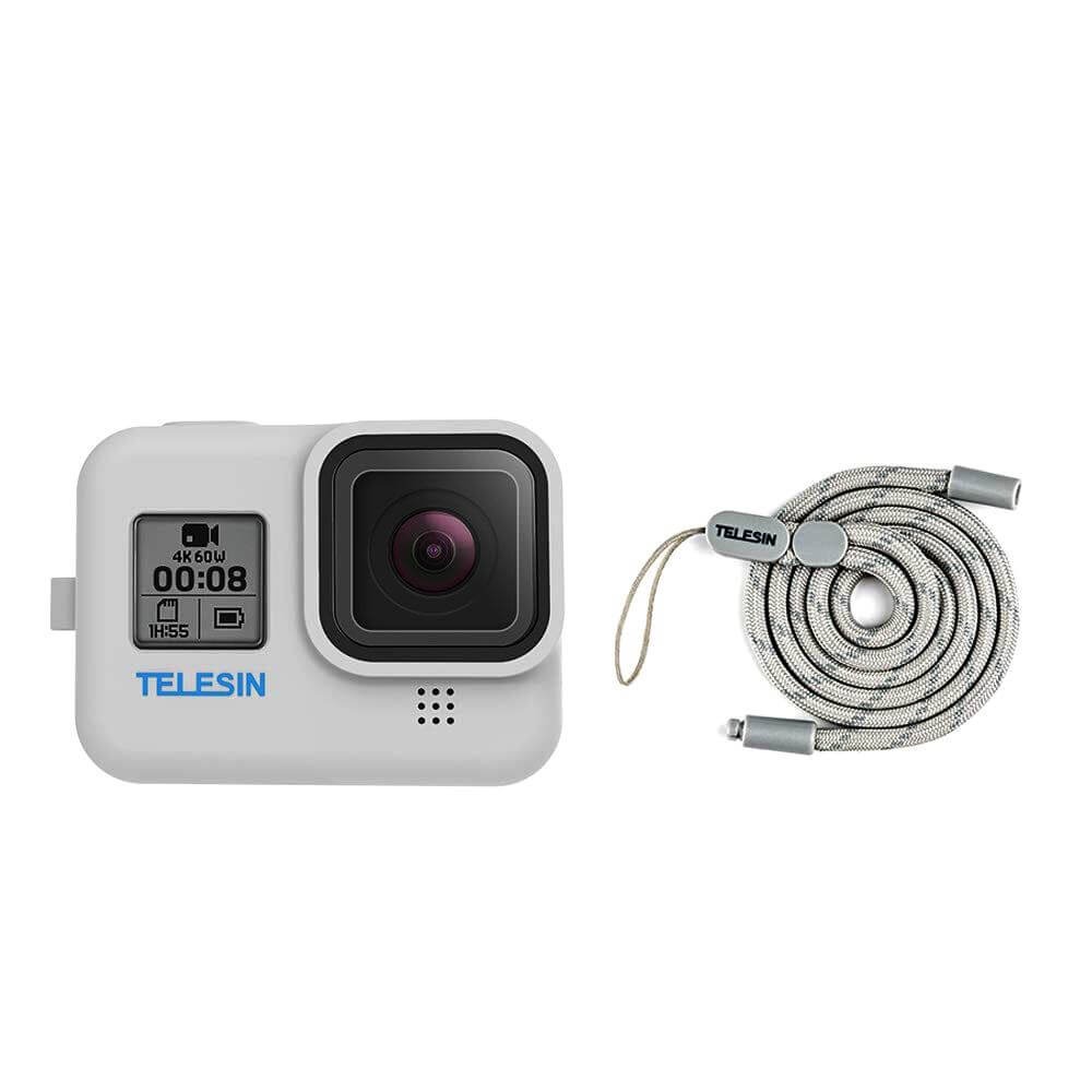 Capa de Silicone para GoPro Hero 8 Black + Cordão Ajustável Telesin