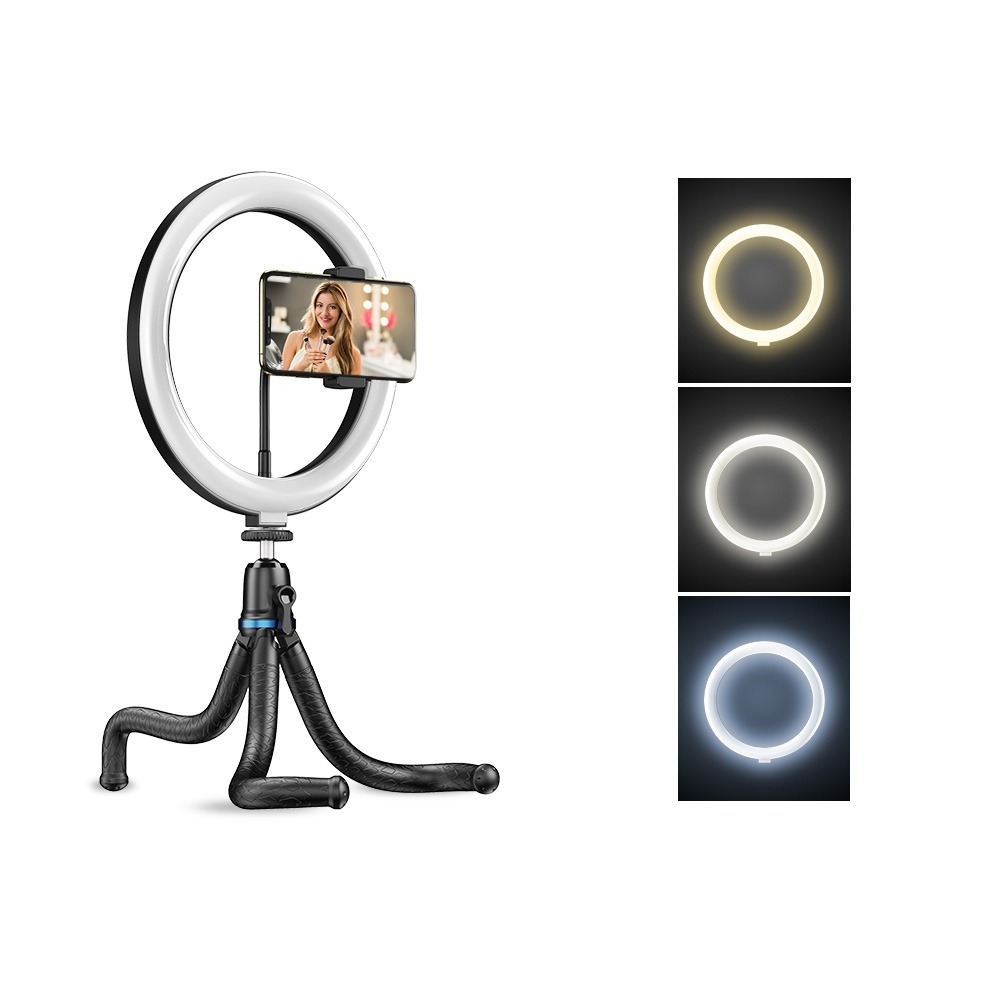 Iluminador Circular de Led Ring Light 26cm com Tripé Flexível - Apexel