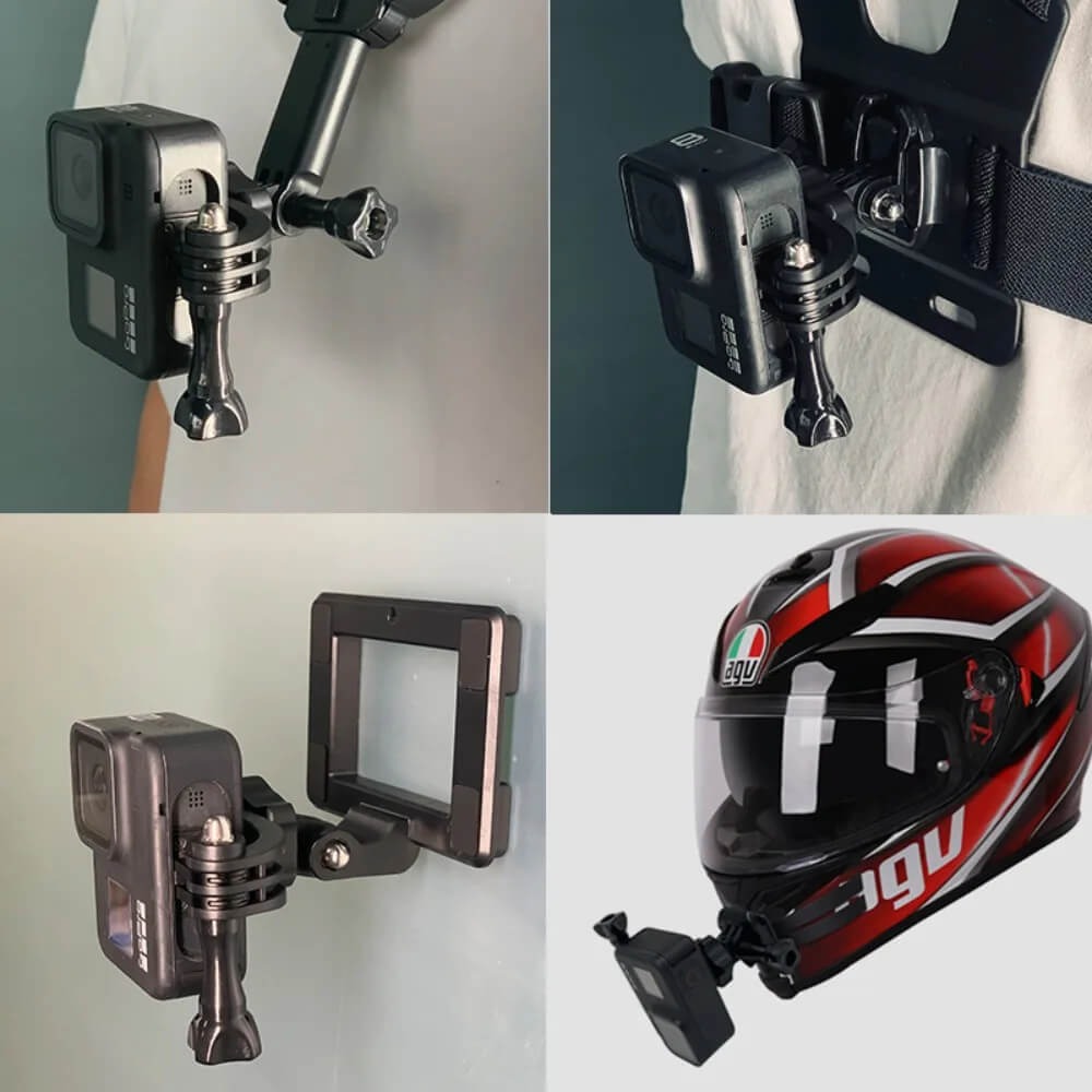 Suporte Vertical e Horizontal para GoPro e Câmeras Similares com Rotação 360º