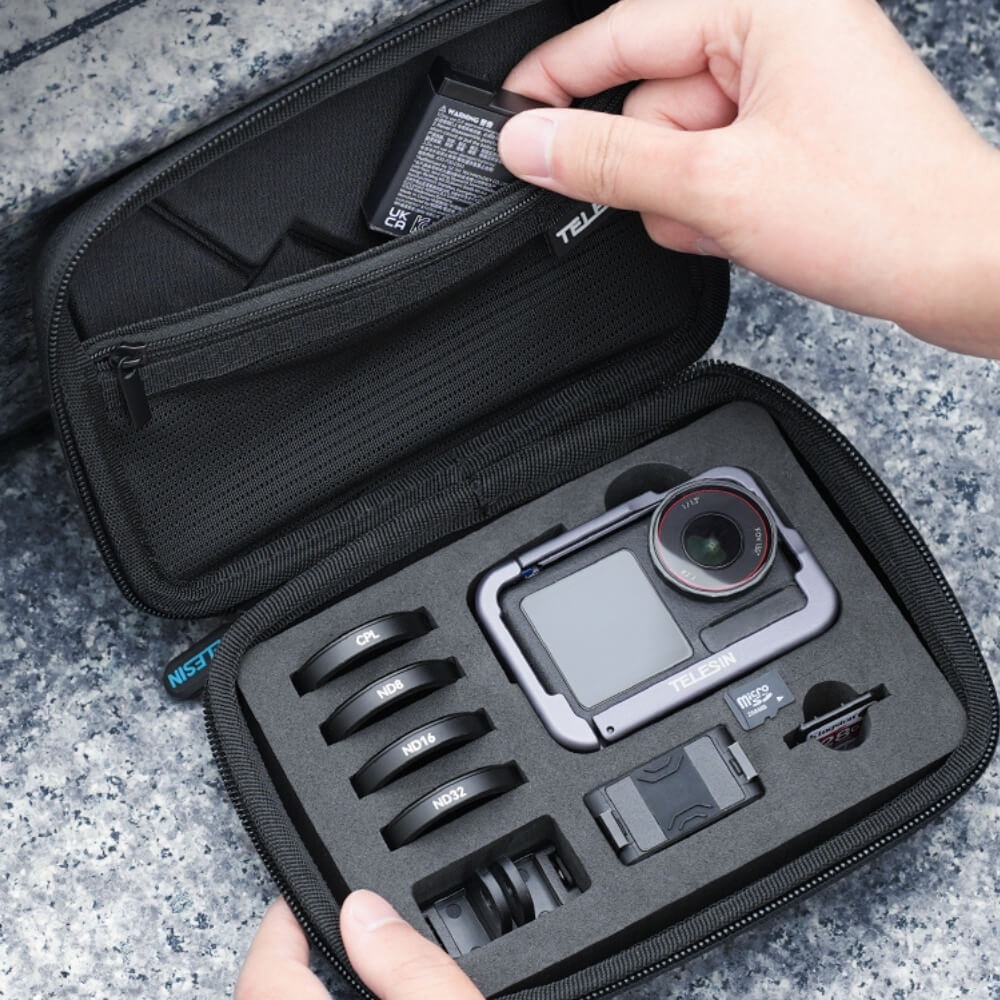 Case Estojo para Câmeras Dji Osmo Action 5 Pro / 4 / 3 - Telesin