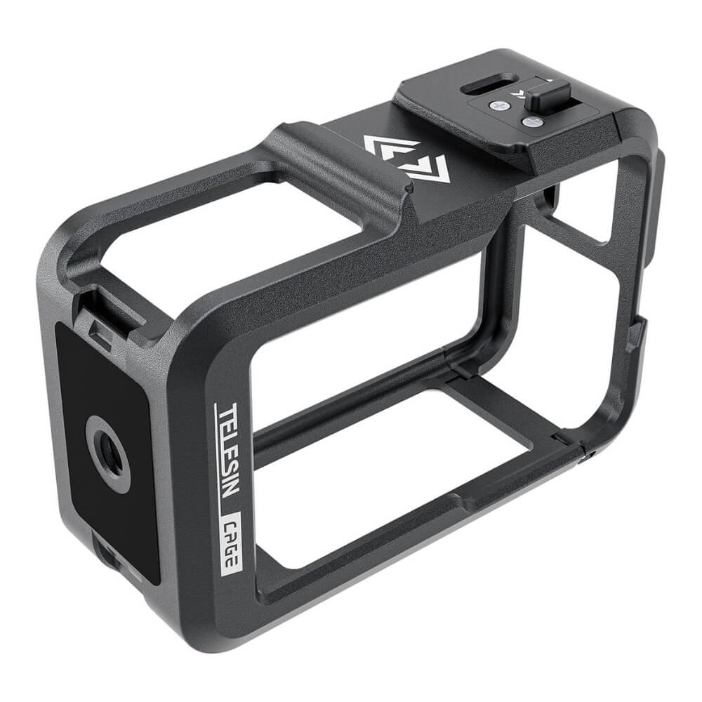 Suporte Frame em Alumínio para Câmera DJI Osmo Action 3 / 4 / 5 Pro - Telesin
