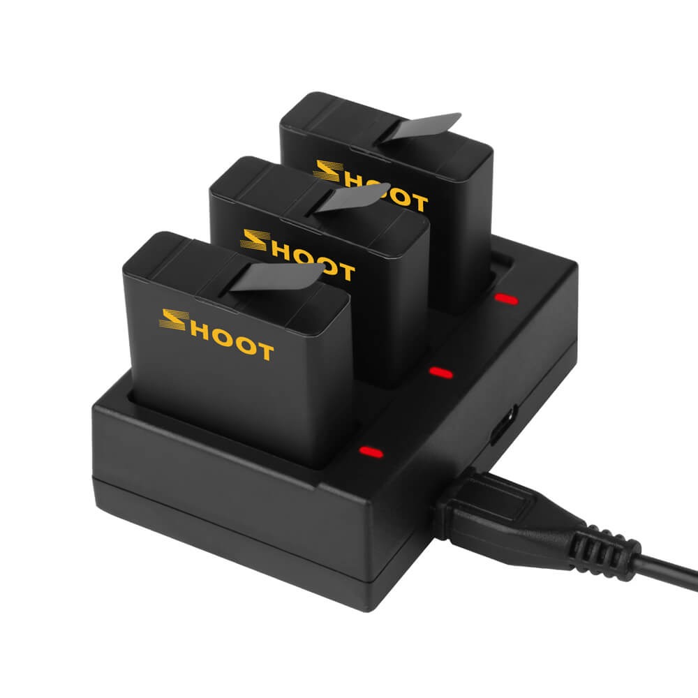 Carregador Triplo para GoPro Hero 8 7 6 5 Black e Hero 2018