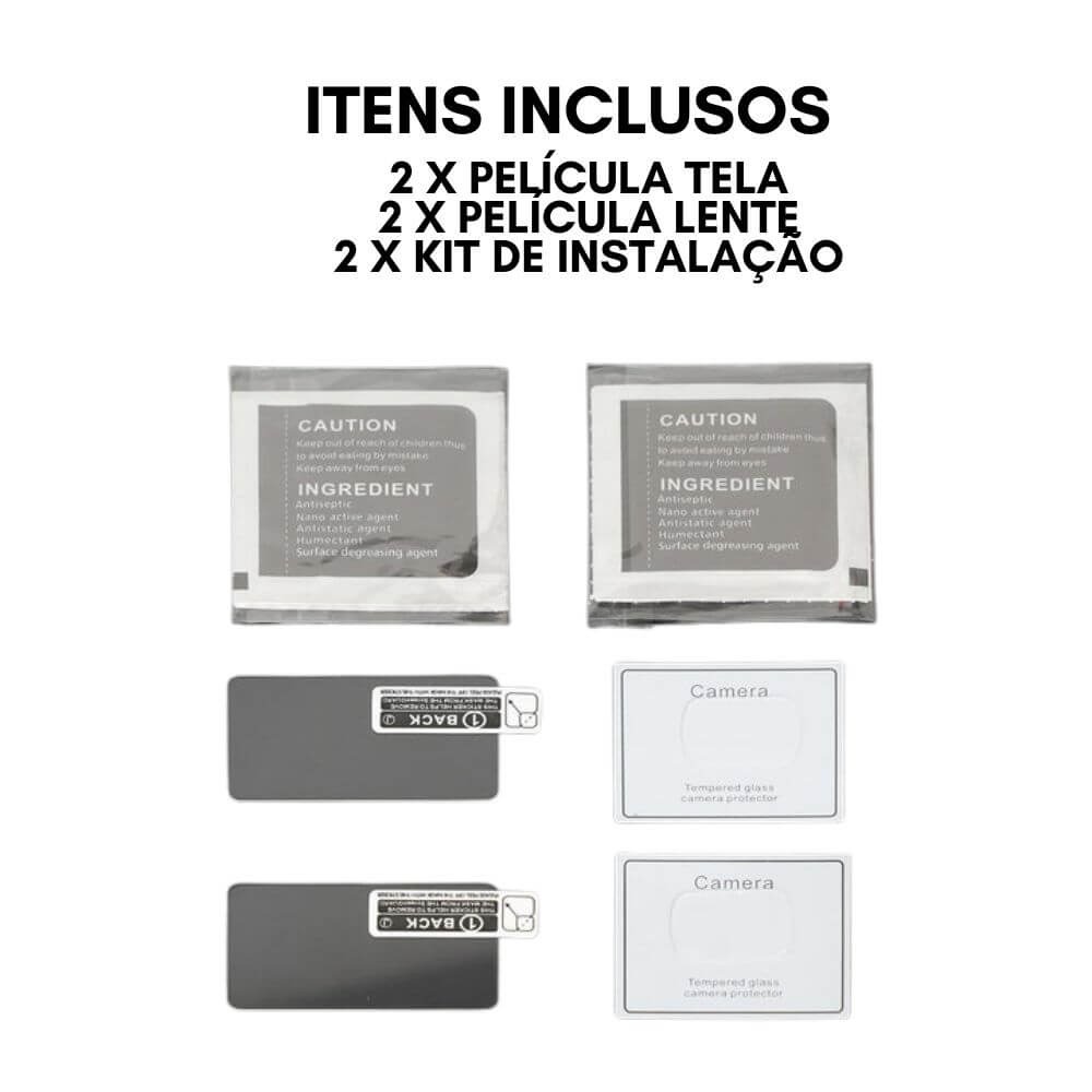 Kit de Películas para Câmera DJI Osmo Pocket 3 Vidro Temperado - Telesin