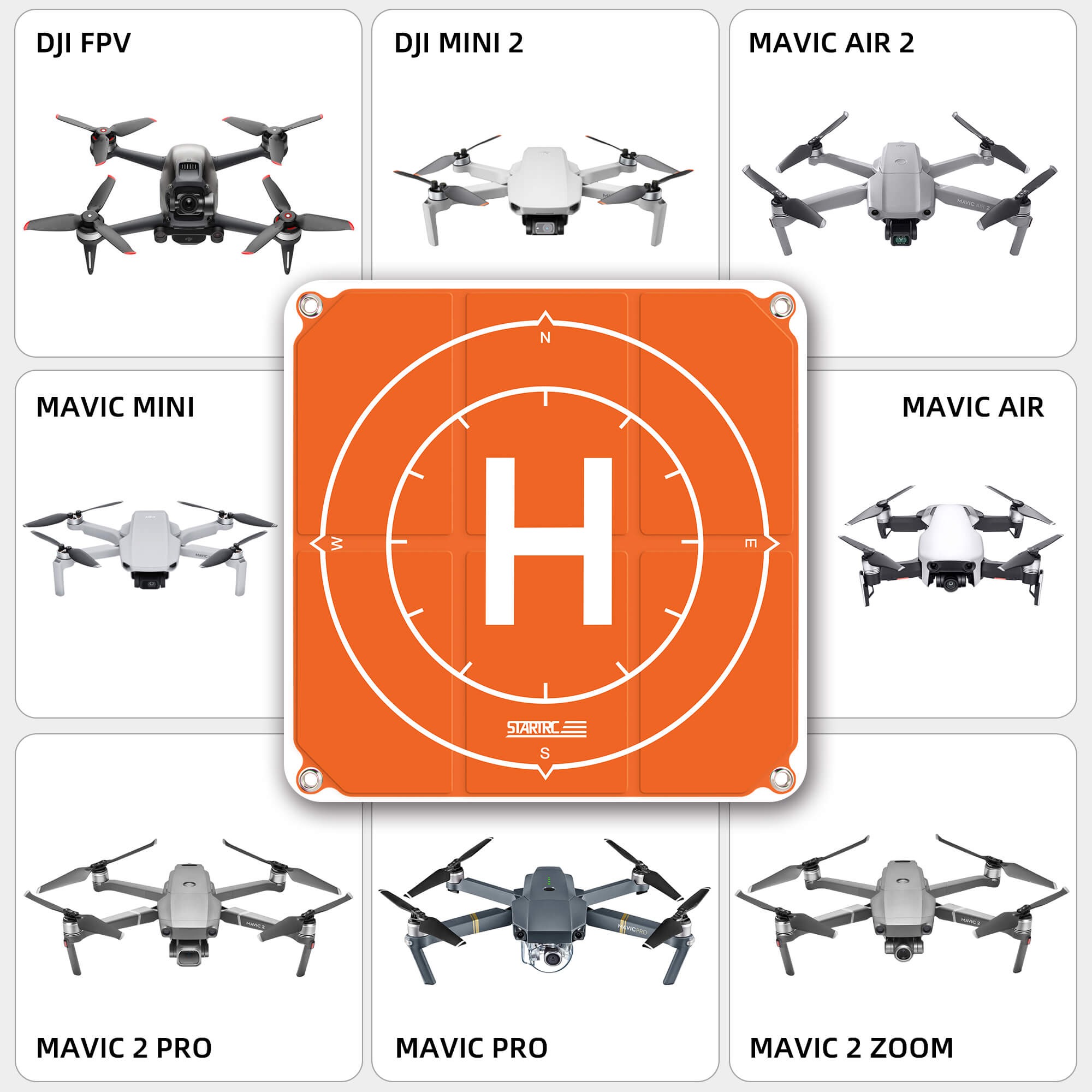 Heliponto Pista de Pouso para Drones - StartRC 50x50cm