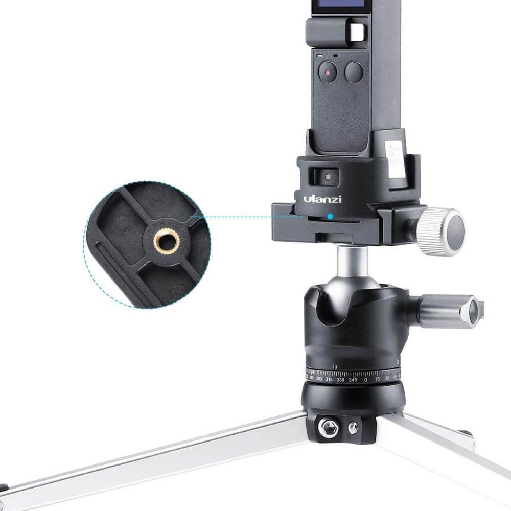 Suporte Base de Montagem para DJI Osmo Pocket com Encaixe 1/4 Polegadas - Ulanzi