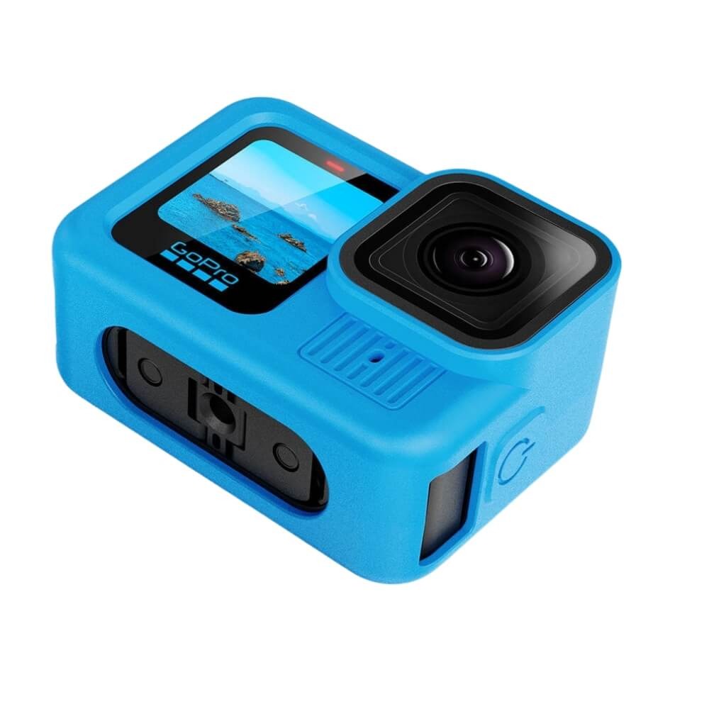 Capa de Silicone para GoPro Hero 13 Black + Tampa para Lente + Porta Cor: Azul