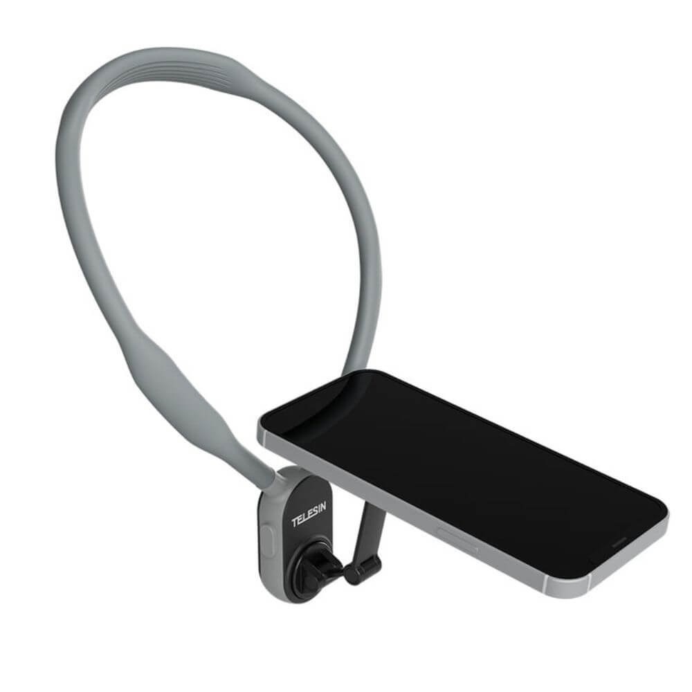 Alça de Pescoço com Suporte Magnético para Celular - Telesin Cor Cinza