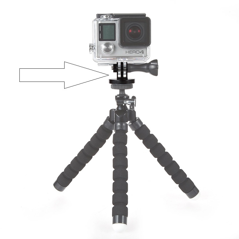 Adaptador Tripé em Alumínio para Câmeras de Ação GoPro ou Similares