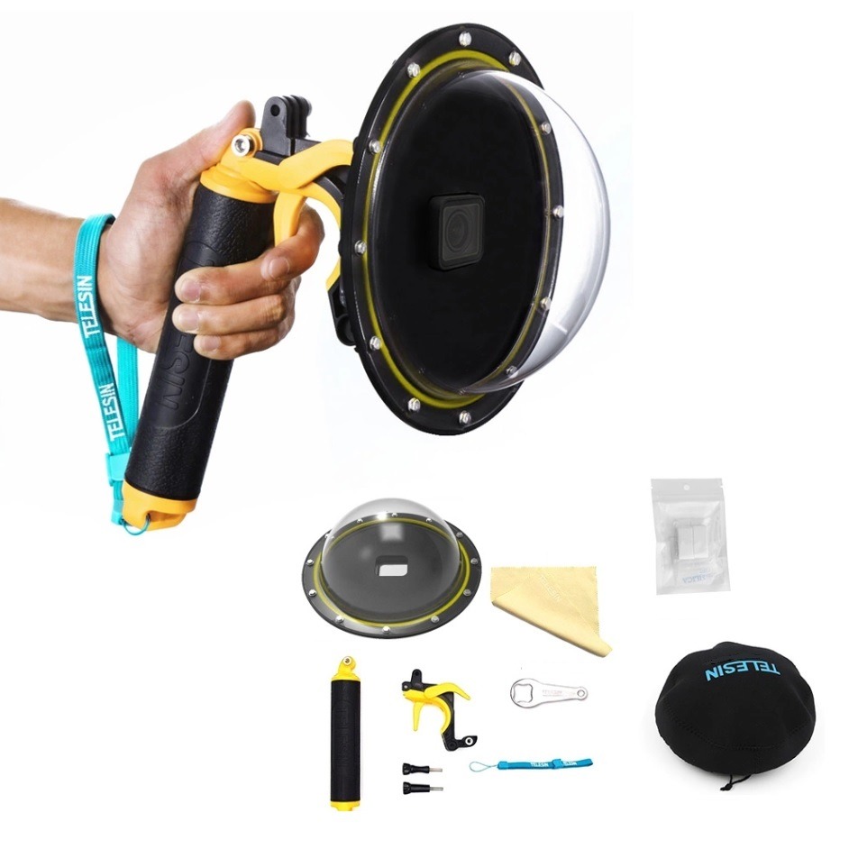 Dome GoPro Hero 5 6 7 Black com Bastão e Gatilho - Telesin